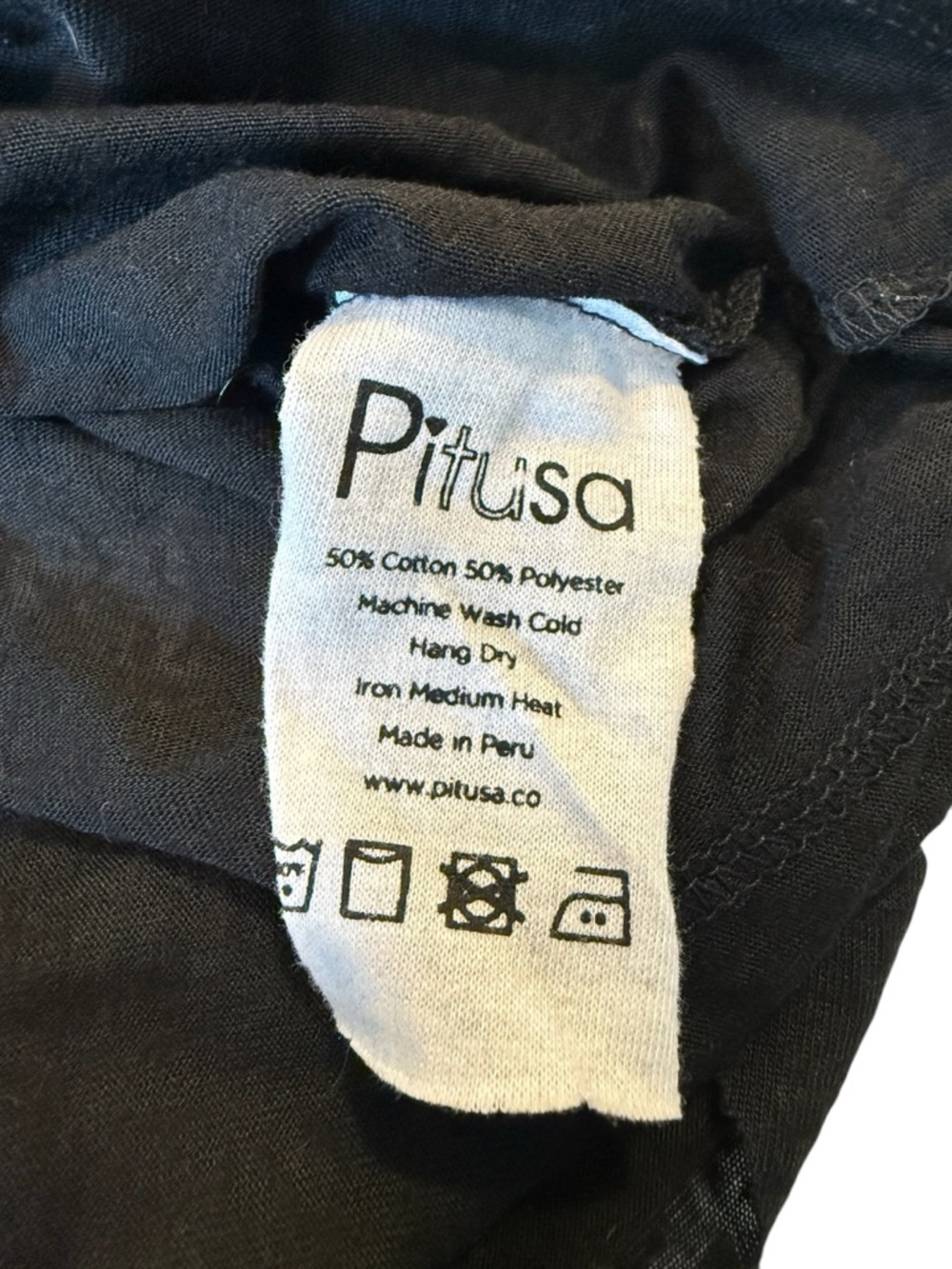 Pitusa Black Ruffle Dress Embroidered Neck Boho Tiered Sheer Peru Size S/M - Picture 4 of 16